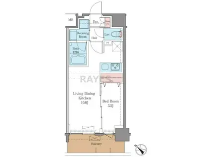 LUXENAPAWS南行徳(1LDK/3階)の間取り写真