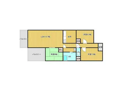 フィールド・サン(3LDK/2階)の間取り写真