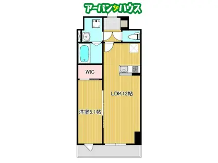 TRINITY(1LDK/3階)の間取り写真