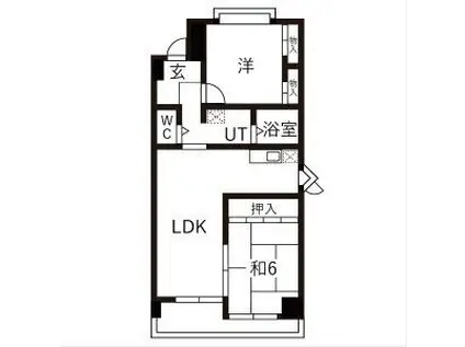 シャンポール幹 II(2LDK/3階)の間取り写真