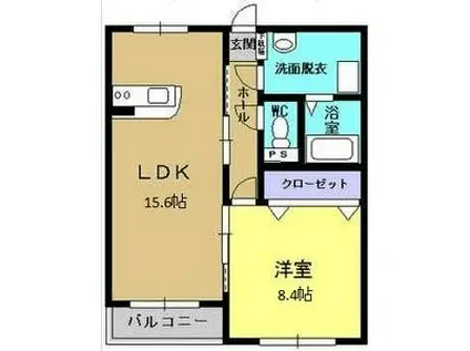 Y&Mカミュー(1LDK/1階)の間取り写真