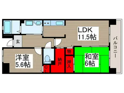 TS GARDEN 清瀬(2LDK/8階)の間取り写真