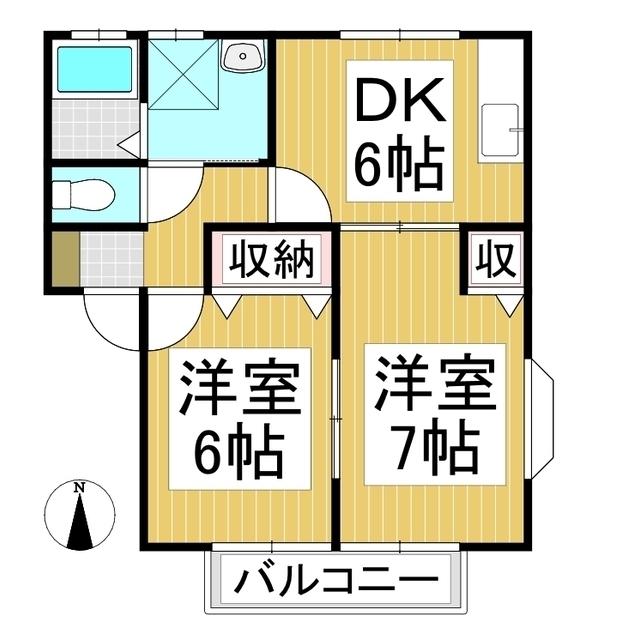 コーポ小池 II(2DK/2階)の間取り写真