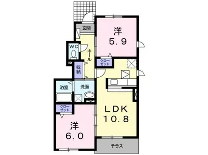 FAIRY BIRD(2LDK/1階)の間取り写真