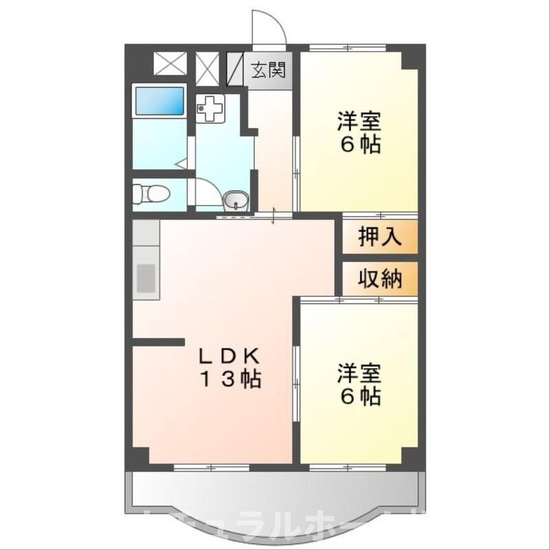 オリエンタルハイツ(2LDK/1階)の間取り写真