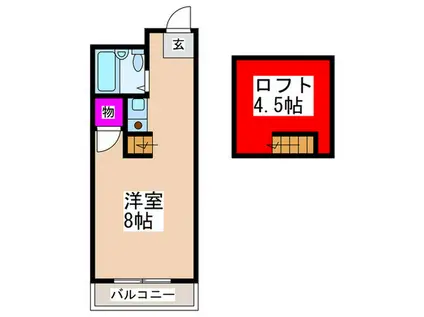 ホライズンハイツ(ワンルーム/3階)の間取り写真