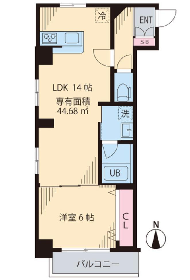 ビイルーム中野(1LDK/1階)の間取り写真