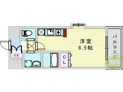 エクセレント上新17(ワンルーム/3階)の間取り写真