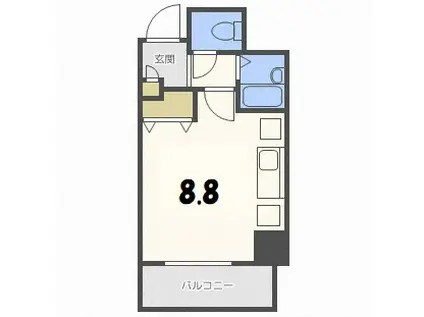 ウエスト10(ワンルーム/8階)の間取り写真