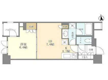 シティハウス東京新橋(1LDK/2階)の間取り写真