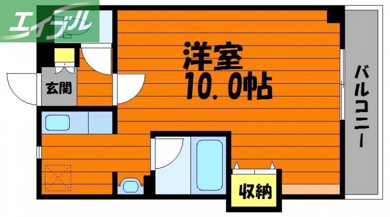 スカイコート I(1K/4階)の間取り写真