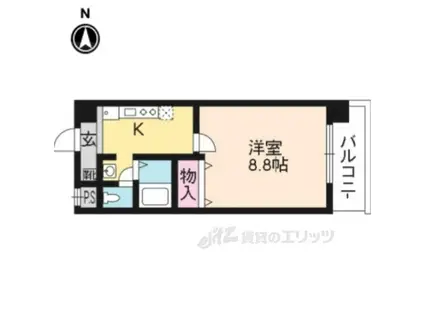 ハウスセゾン四条通(1K/9階)の間取り写真