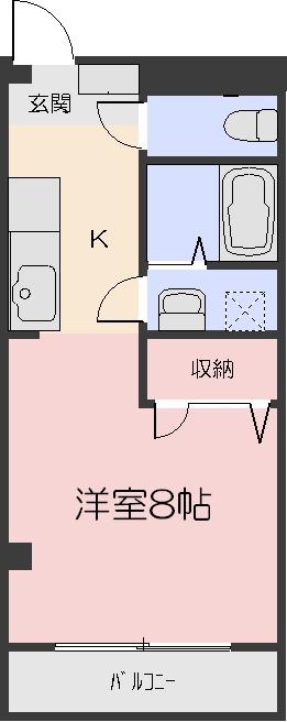 めぞんリベルテI(ワンルーム/4階)の間取り写真