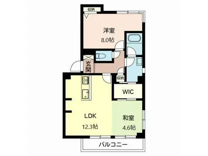 ヴィラソレーユ古曽部町AB(2LDK/3階)の間取り写真
