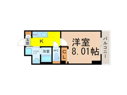 アプリーレ千代田(1K/5階)の間取り写真