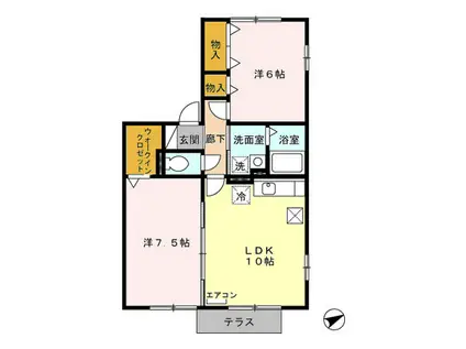 ホルス・セレク(2LDK/1階)の間取り写真