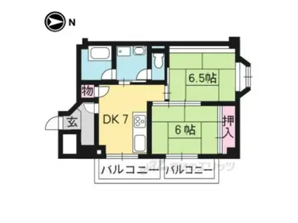 コスモ星の子ハイツ(2DK/4階)の間取り写真