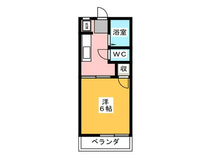 フレグランスたから(1K/2階)の間取り写真