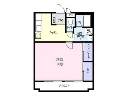 リンピア東通(1K/2階)の間取り写真