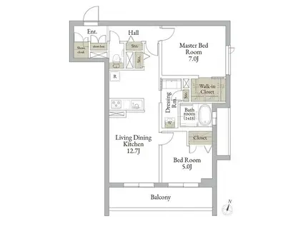 RELAFORT中野富士見町(2LDK/2階)の間取り写真