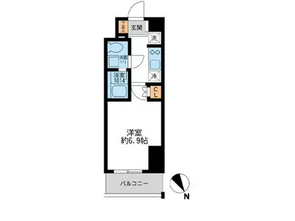 アーデン門前仲町(1K/7階)の間取り写真