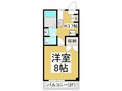 郵ハイツ平田(1K/2階)の間取り写真