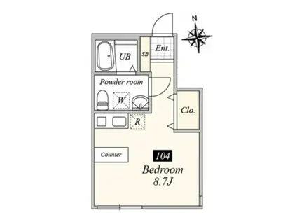 HISTORIA春日町(ワンルーム/1階)の間取り写真