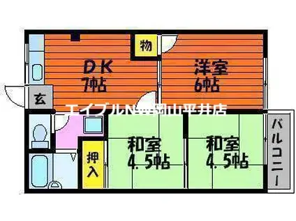 親和ハイツ(3DK/2階)の間取り写真