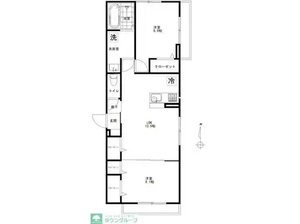 イーストピークヴィオレ(2LDK/3階)の間取り写真