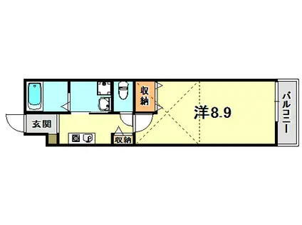 CASA大塚(1K/2階)の間取り写真