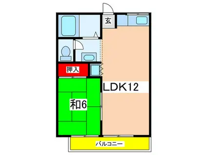 第一弥栄マンション(1LDK/1階)の間取り写真