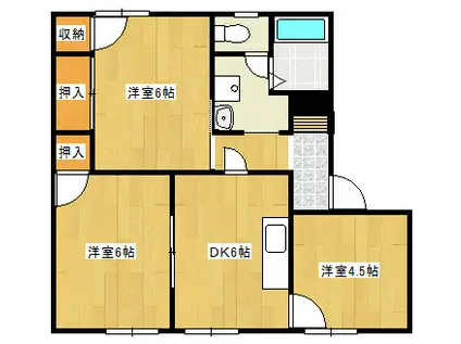 メゾントレビII(3DK/1階)の間取り写真