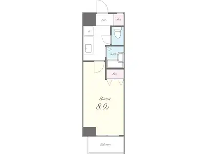 グランドゥルイ(1K/9階)の間取り写真