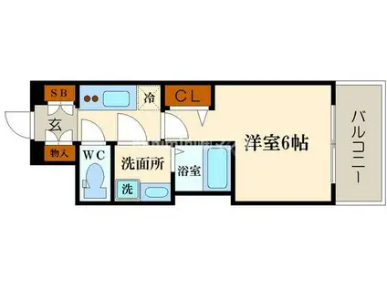 LC難波リオ(1K/3階)の間取り写真