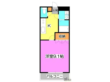 プランドールソフィア(1K/1階)の間取り写真