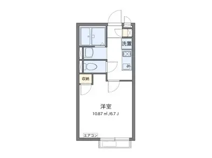 クレイノI(1K/1階)の間取り写真