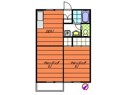 O-TIAS II(2DK/2階)の間取り写真