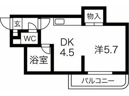 オルセー栄通(1DK/4階)の間取り写真