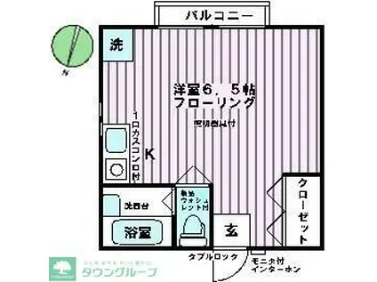愛DE家ホーム15号(ワンルーム/2階)の間取り写真