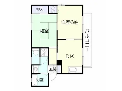 メルヘンハイツ(2DK/2階)の間取り写真