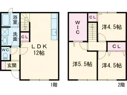 SPECE広川(3LDK/1階)の間取り写真