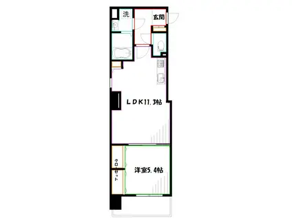 GLANZ EST(1LDK/3階)の間取り写真