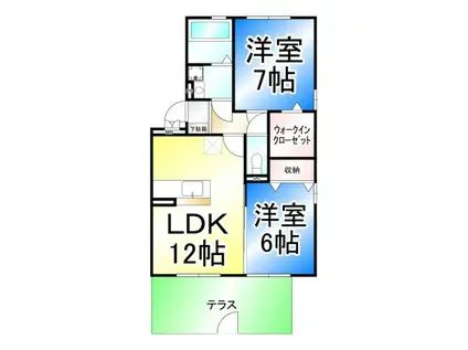 ルントベルク(2LDK/1階)の間取り写真