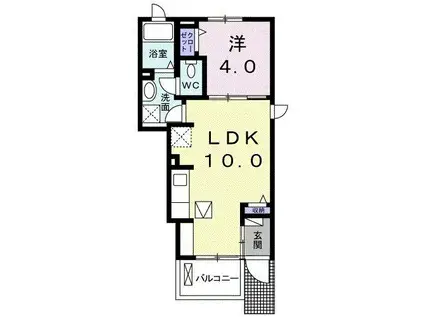 シティフェア(1LDK/1階)の間取り写真