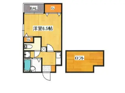 インディペンデンス六本松(1K/2階)の間取り写真