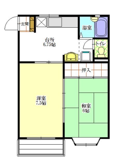 MARUTOMO A(2DK/1階)の間取り写真
