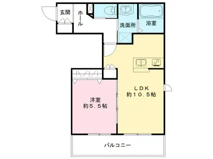 BRILLIANCE HOUSE(1LDK/2階)の間取り写真