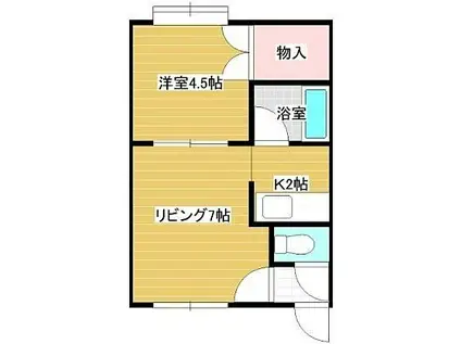 プランドール(1DK/3階)の間取り写真