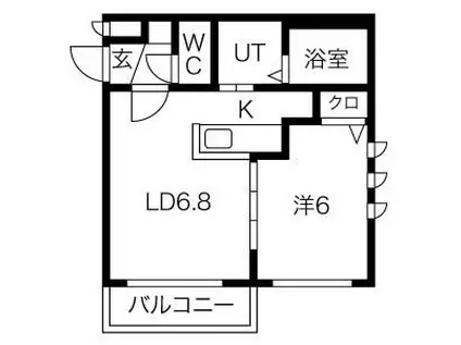 メルベージュ(1LDK/4階)の間取り写真