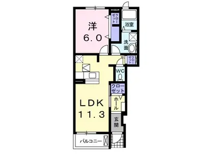 シエスタ III(1LDK/1階)の間取り写真